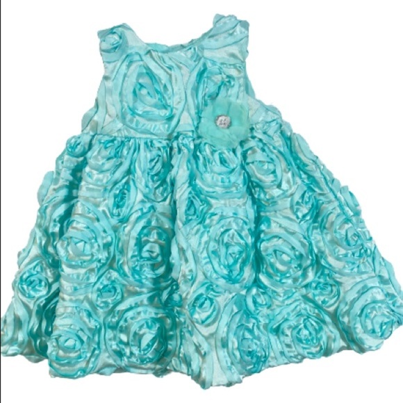 Holiday Editions Turquoise Floral Ruffle Dress - Picture 8 of 8